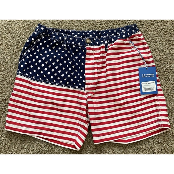 Chubbies Red, White, and Blue Star-Striped Men's Shorts - Picture 1 of 9